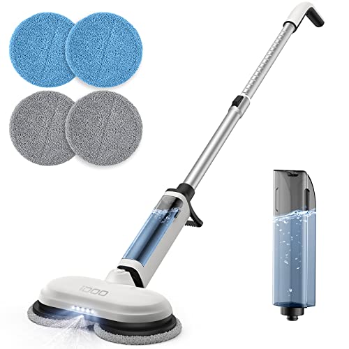 [2024 Upgraded] Cordless Electric Mop, iDOO Dual-Motor Electric Spin Mop ...