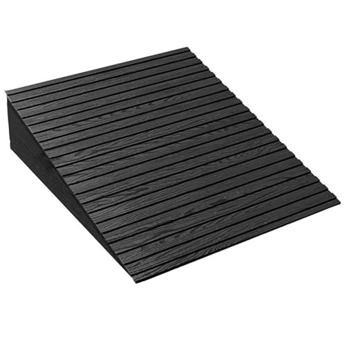 Rampa para bordillo de madera sólida color negro 50x60x10 cm