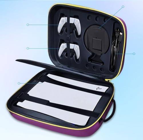 Image of New World Storage Bag for PS5 , Travel Bag for PS5 , Carrying Case Briefcase Type Waterproof Shoulder Bag for PlayStation 5 with Both Side Storage Compartment (Blue)