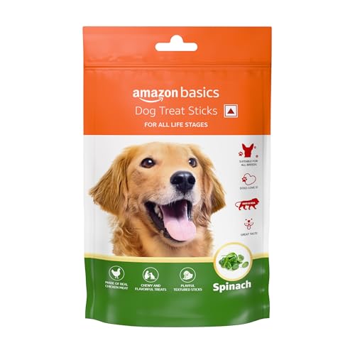 Image of Amazon Basics Soft Chewy Treat Sticks for Dogs - High Protein and Flavourful - Variety Pack All Flavours, 840gms (Pack of 6, 140gms x6) - Chicken, Blueberry, Starwberry, Banana, Spinach and Carrot