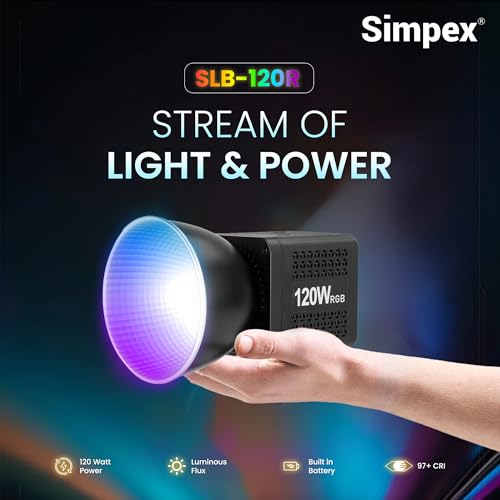 Image of Simpex SLB 120R Portable RGB Version Palm Size Continuous LED Light with in-Built Battery