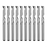 CNC-Fräser-Bits, 10 Stück, 0,3 cm (1/8 Zoll), einschneidig, Hartmetall, 17 mm, Spiral-Schaftfräser für Holzbearbeitung