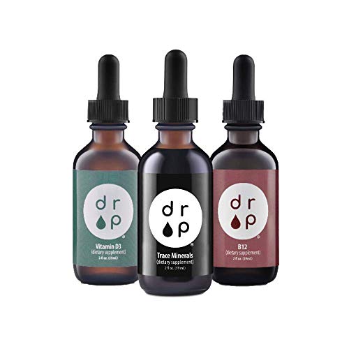 Drop Supplements Organic Trace Minerals Electrolyte Drops, Vitamin D3 Drops And Vitamin B12 2500 Mcg 2 Oz Liquid Drops Bundle #TOP17