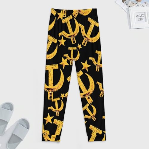 Russian Soviet Flag Hammer And Sickle Pajama Pants Men Pj Bottoms Sleepwear Lounge Pant3