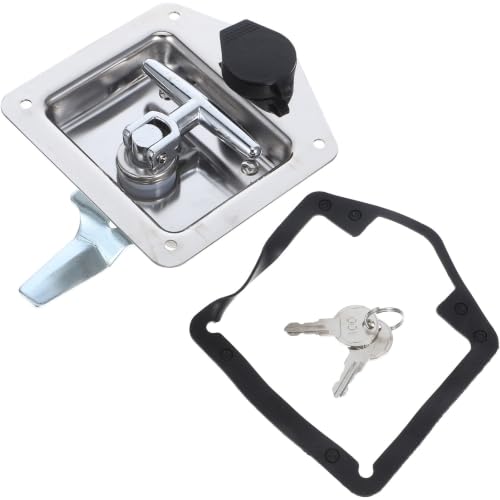 Cerradura de panel T para caravanas y cajas de distribución industrial color plata
