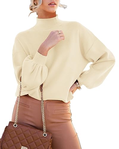 Image of ANCAPELION Women's Casual Sweater Pullover Winter Basic Sweatshirt Long Sleeve Cozy Knitted Jumper Tops Loose Fit