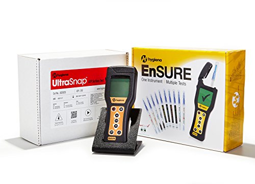 Bio Shield Tech Hygiena Ensure ATP Monitoring System - Combo Pack, Bacteria Reader Device, Lightweight Handheld Instrument Used for Surface Testing, ATP Test Device with 100 Ultrasnap Swabs