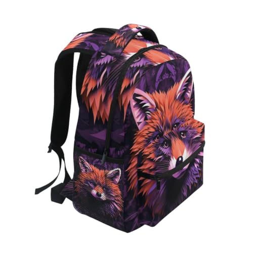 Sac à dos ordinateur et scolaire à motif renard protégeant le dos