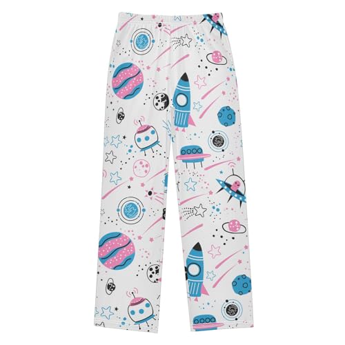 ZZXXB Rocket Universe Star Boys Long Pants Soft Trousers Elastic Waist Kids Lounge Bottoms with Pockets S-XL