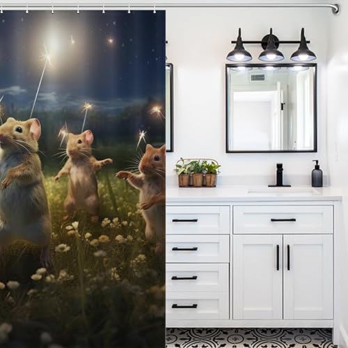 Rideau de douche souris anti éclaboussure en polyester étanche pour sol sec - 5