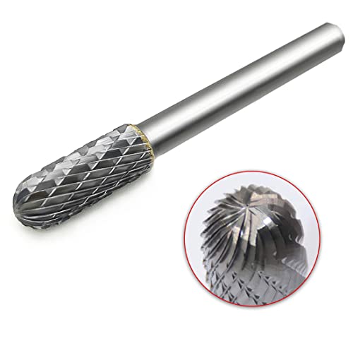 HAUTMEC Tungsten Carbide Rotary Burr Bit YG6, 1/4" Shank Double Cut Die Grinder Bit - Image 3