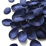 Ling's Moment Navy Blue Rose Petals 200PCS Silk Petals Flower Girl Scatter Petals for Wedding Table Centerpieces Party Dinner Table Decoration