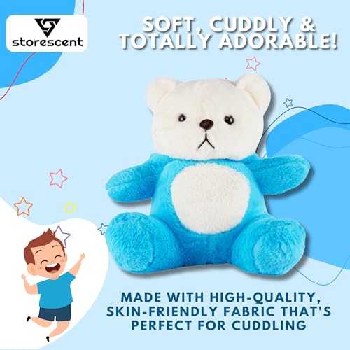 Image of Hooded Teddy Bear Plush Toy | Soft & Cute Stuffed Animal Toy for Hugging for Kids & Loved Ones - Blue 45cm