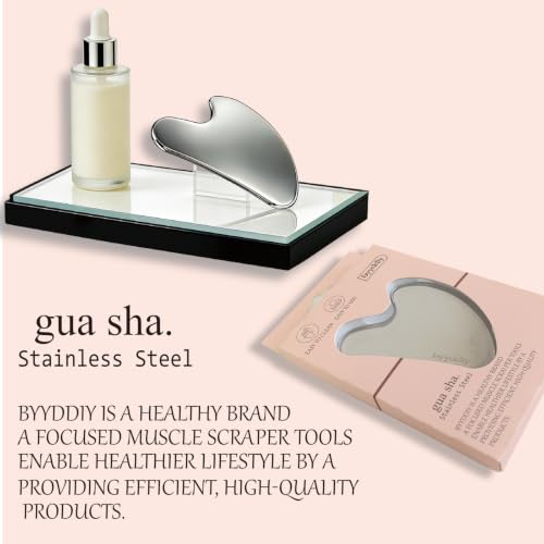 Image of BYYDDIY Stainless Steel Gua Sha Facial Tools, Metal Gua Sha for Face,Tighten Skin Massage, Guasha Beauty Tool for Body Eyes (W)
