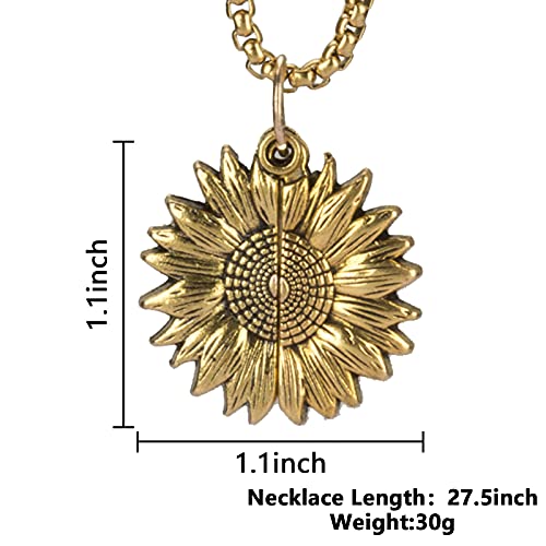 Music Box You are My Sunshine with Sunflower Necklace, Wooden Hand Cranked Musical Box and Engraved Message Locket Pendant Sunflower Gifts for Wife, Daughter, Girlfriend, Mother，Christmas Present，Birthday4