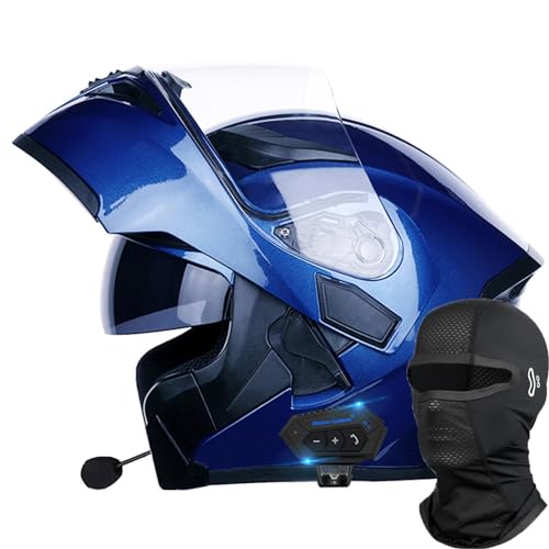 Casque de moto modulaire avec Bluetooth et pare-soleil intégré pour homme