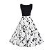 Produktbild Damen Kleider Frauen Vintage Retro Blumen Drucken Prinzessin Abendkleid Hevoiok Kleidung Mode Bodycon Partykleid Elegant Ärmellos Prom Swing Kleid (Weiß, XL)