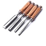  qinggw 4 Stück 8 mm 12 mm 18 mm 25 mm halbrunde Holzschnitzbeitel Chrom-Vanadium-Stahl Klinge Holzbeitel Hohlbeitel für Holzbearbeitungswerkzeuge