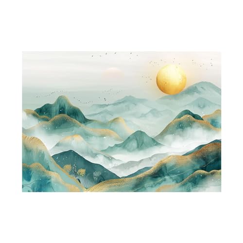 Paysage de montagne d’art mural abstrait pour salon et cuisine moderne