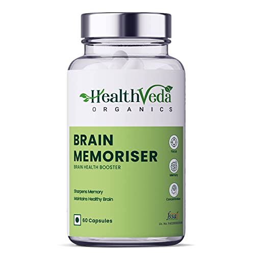 Kavir Plant Based Brain Memoriser With Ginkgo Biloba & Brahmi I 60 Veg Capsules I Boosts Concentration & Learning Activities #TOP2