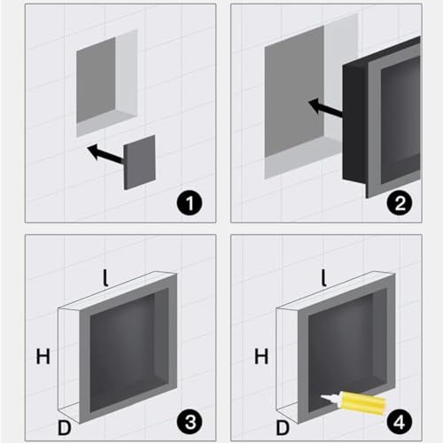 Nicho de ducha de acero inoxidable de pared con tres pisos para champú y tocador 8