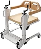 SDVantage Patienten-Hebebühne für Zuhause, Transfer-Rollstuhl, Patiententransferheber mit 180° geteiltem Sitz, Badezimmerstuhl, Nachttisch, Kommode mit Toiletteneimer, 122,5 kg Tragkraft