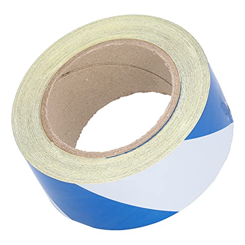Taruor Cinta Reflectante de Advertencia de Seguridad 5 Cm X 30 M, Cinta Señalización Peligro a Rayas Azules y Blancas, Tiras Seguridad, PET Resistente, Autoadhesivo