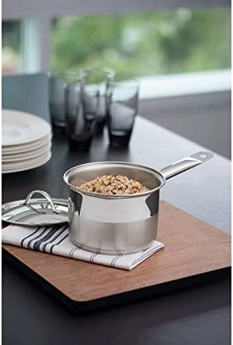 Caldeirão Tramontina Professional em Aço inox Fundo Triplo com Tampa Plana Detalhe Satinado e Cabo 16 cm 2,2 L