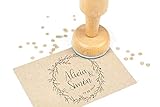 sello boda  Sello Boda Personalizado, Sello de Madera con tampón de tinta, Sellos Personalizados Boda  Corona Flores