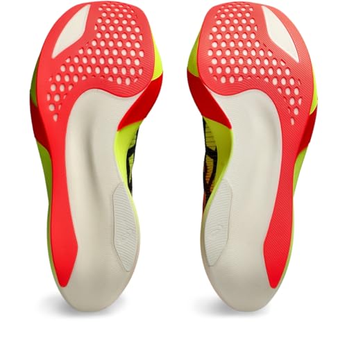 ASICS Tênis de corrida unissex METASPEED Sky 3, Segurança amarelo/preto, 11.5 Wide Women/10 Men