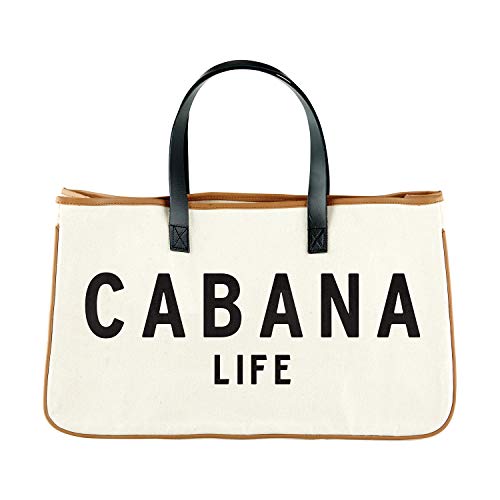 Image of Santa Barbara Design Studio Tote Bag For Women Hold Everything 100% Cotton Canvas Shoulder Bag, Large, Cabana Life