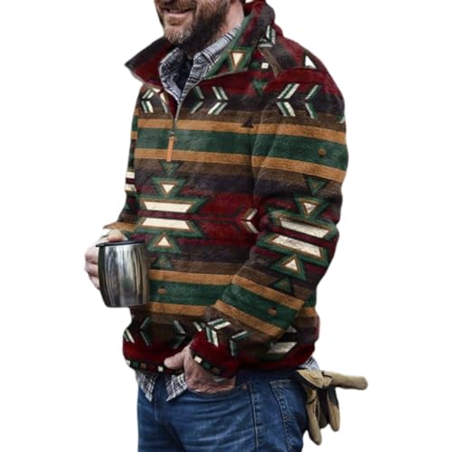 Astellarie Men's Sherpa Sweatshirts Fleece Jackets Fuzzy Pullover Coats Vintage Sweaters