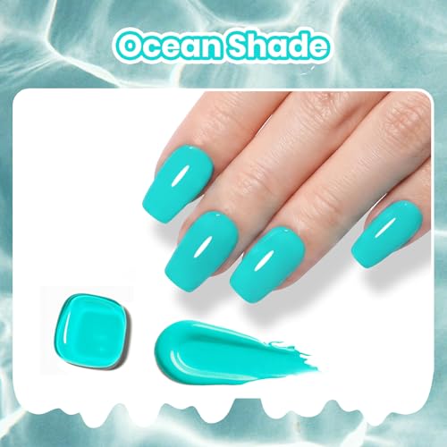 Image of Beetles Teal Gel Polish - Beetles Summer Voyage Ocean Shade Summer Nails Art, Neon Teal Gel Nail Polish, Same Color Bottle, Soak Off UV Lamp Neon Nails Art, Long-Lasting Manicure Salon DIY for Holiday