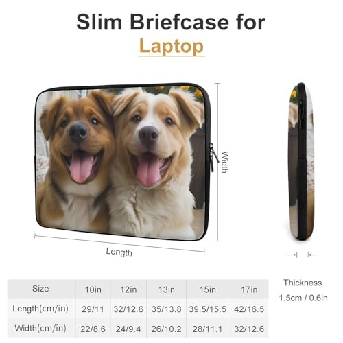Funda slim impermeable para laptop 13 pulgadas con diseño de perros miniatura 2