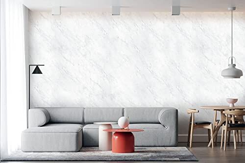 Image of Very Berry Sticker Marble Contact Paper (White, 24 inch x 78 inch, 2 Pack) | Authentic marble pattern, Thick, Waterproof, Laminate vinyl, Self adhesive, Peel and stick wrap, For countertop and wall