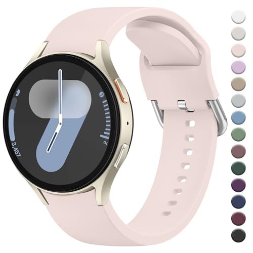 Straps Compatible with Samsung Galaxy Watch 7/6/5/4 Strap 40mm 44mm,20mm Adjustable Original Style Silicone Sport Replacement for Samsung Galaxy Watch 7/6/5/4 Women Men (Rose)