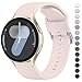 Straps Compatible with Samsung Galaxy Watch 7/6/5/4 Strap 40mm 44mm,20mm Adjustable Original Style Silicone Sport Replacement for Samsung Galaxy Watch 7/6/5/4 Women Men (Rose)