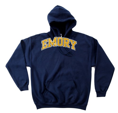 Emory Eagles 50/50 Blended 8-Ounce Vintage Arch Hooded Sweatshirt, Large, Navy