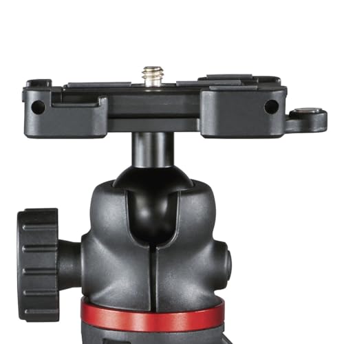 Hama Handy Stativ und Kamerastativ (Reisestativ mit Handyhalterung, Tischstativ mit Kugelkopf, h&ouml;henverstellbares Mini-Stativ bis max. 19 cm, aus Aluminium und nylonverst&auml;rktem Kunststoff) schwarz