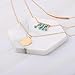 Fstrend Boho Layered Necklace Turquoise Coin Torus Beaded Dainty Summer Pendant Long Necklaces Jewelry for Women and Girls(Gold)