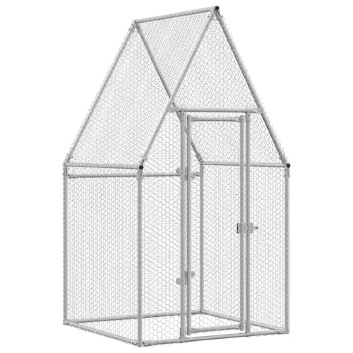 vidaXL Gabbia per Polli Argento 100x100x190 cm in Acciaio Zincato