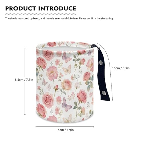 Image of Floral Butterfly Car Trash Can Garbage Bin Car Interior for Car Front Seat, Back Seat, Floor, Headrest for Cars, Family Gatherings, Camping