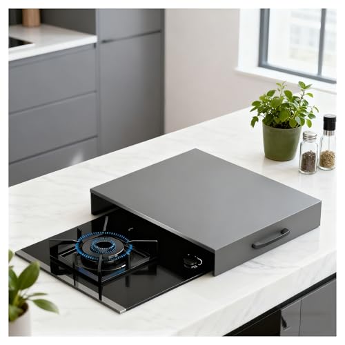 Stove Top Cover Multifunctional Board Stove Cover Universal Nood Plate Easy to Clean for Electric, Gas Stoves, Extended Kitchen Space(Grey,L15.75xW19.69xH3.54IN)