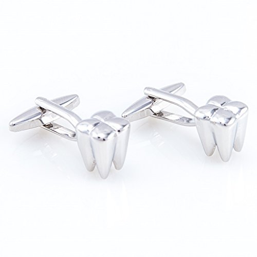 Mrcuff Dentist Tooth Teeth Dental Cufflinks Pair In Presentation Gift Box & Polishing Cloth #TOP1