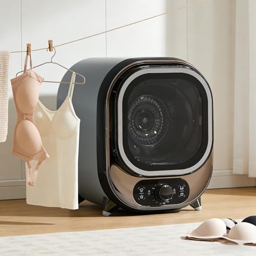 Mini secadora compacta, secadora portátil compacta, secado silencioso de 35 decibelios, 2 modos de secado de aire frío/caliente, capacidad de secado de 0,8 kg, para apartamento, caravana