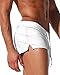 Malavita Mens Swimwear Shorts Slim Wear with Pocket(L, White)