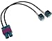 Produktbild Antennen Adapter Doppel Fakra Verteiler Stecker (M) 2X (F) 90° kompatibel mit Audi Seat Skoda VAG