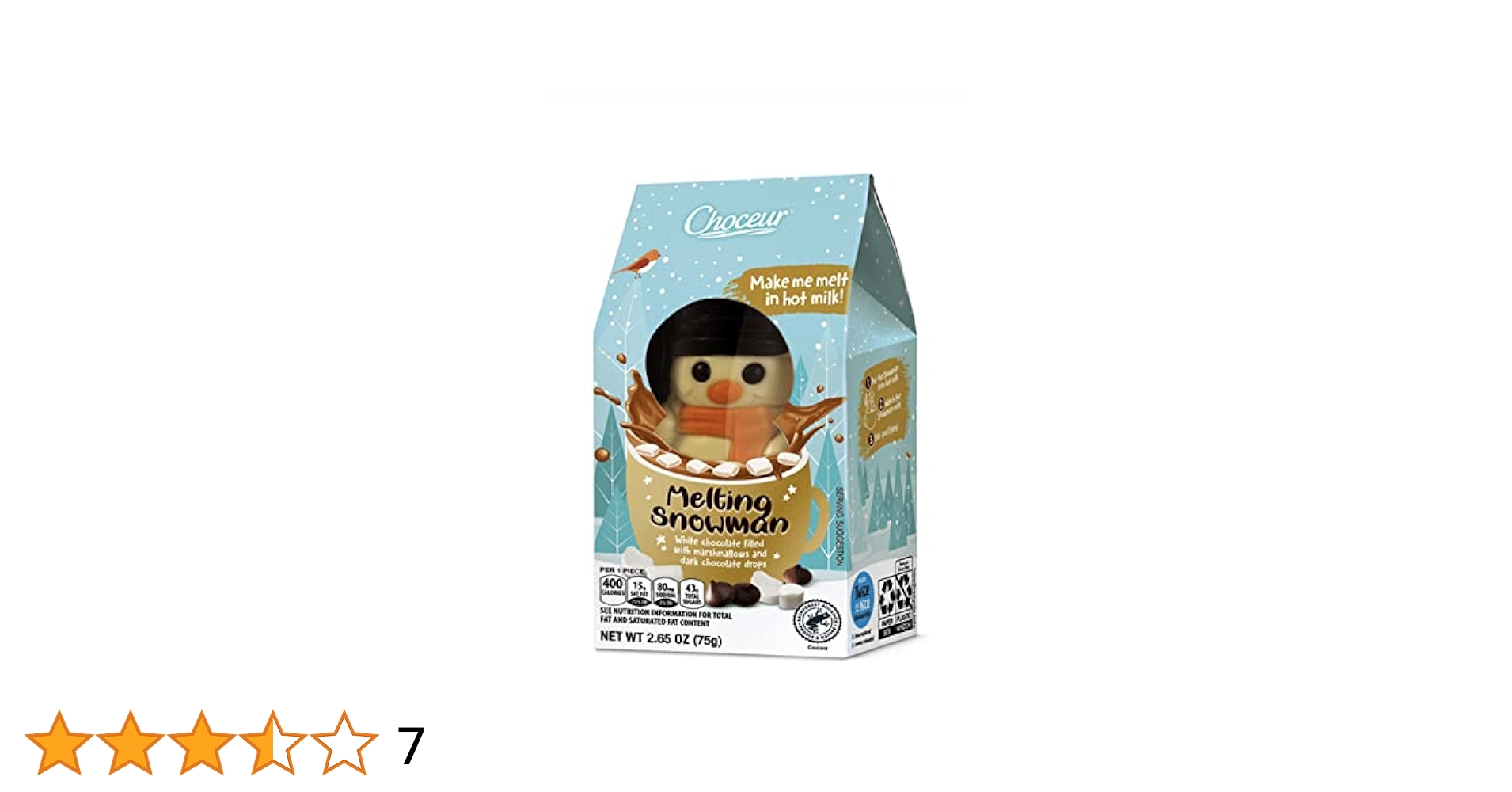 Snow Man - chocoさん専用 Amazon.com: Choceur Melting Snowman, White Chocolate Shell