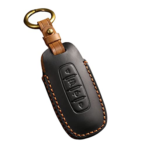 Étui clé Nissan intelligent anti-choc protège boîtier 4 boutons cuir noir Versa Kicks Ariya