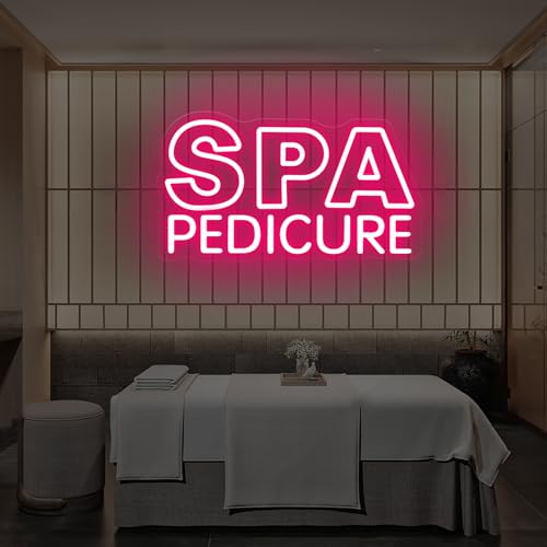 Image of SPA Pedicure Neon Sign, Spa Beauty Salon Business LED Light | USB Powered Dimmable Nail Salon Beauty Studio Wall Decor Business Open Welcome Wall Art, 15.7 inchx7.3 inch